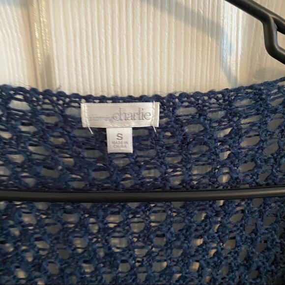 Charming Charlie Open Knit Poncho Sweater Size Small - Picture 4 of 7